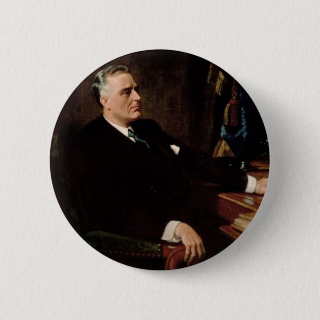 Badge Rond 5 Cm 32 Franklin D. Roosevelt (Devant)