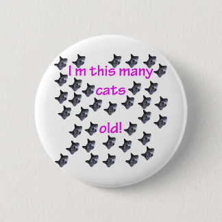 Badge Rond 5 Cm 35 têtes de chat vieilles