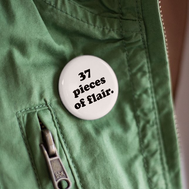 Badge Rond 5 Cm 37 Pièces de Flair | Funny Retro noir & blanc (Créateur téléchargé)