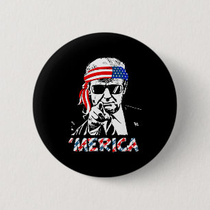 Badge Rond 5 Cm 'merica Trump Joyeux 14 Juillet Trump Américai
