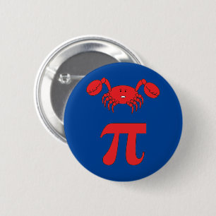 Badge Rond 5 Cm 3.14 Crab Pie Pi Pun Drôle Math Plaisanterie