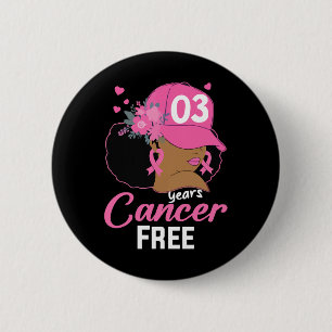 Badge Rond 5 Cm 3 ans Cancer Sans Survivant Cancer du sein Noir W