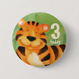 Badge Rond 5 Cm 3 aujourd'hui joli tigre bouton d'art/badge