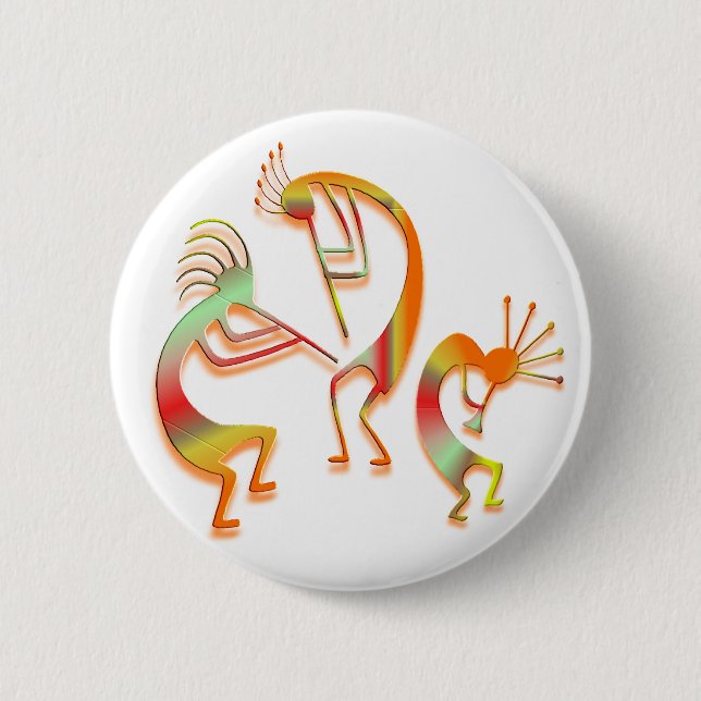 Badge Rond 5 Cm 3 Kokopelli #51 (Devant)