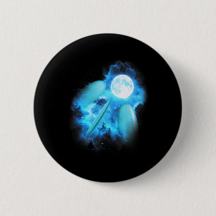 Badge Rond 5 Cm 3 Planche de surf hurlant à la lune Surf bleu colo