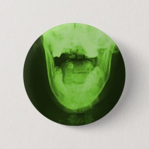 Badge Rond 5 Cm 3 radiographiés - Vert radioactif