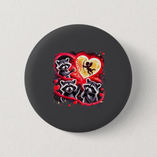 Badge Rond 5 Cm 3 ratons laveurs hurlant à la lune drôle de Saint-