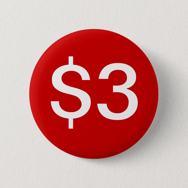 Badge Rond 5 Cm $3 vendeurs/bouton de ventes (Devant)
