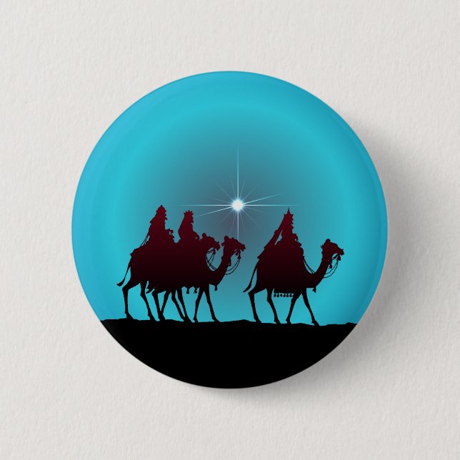 Badge Rond 5 Cm 3 WISEMEN et ÉTOILES par SHARON SHARPE (Devant)
