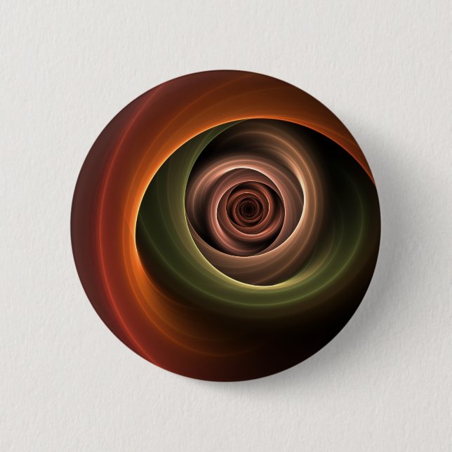 Badge Rond 5 Cm 3D Spirale Abstraite couleurs chaudes Art fractal  (Devant)