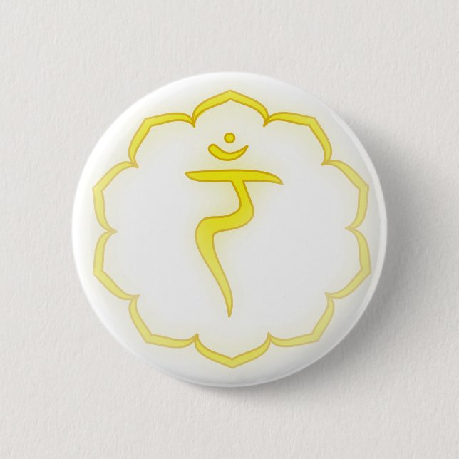 Badge Rond 5 Cm 3ème Chakra "enfermé" - Manipura (Devant)