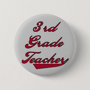 Badge Rond 5 Cm 3ème T-shirts et cadeaux rouges de professeur de