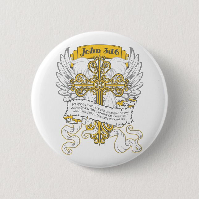 Badge Rond 5 Cm 3h16 de John (Devant)