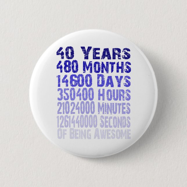 Badge Rond 5 Cm 40 ans anniversaire stupéfiant depuis 40 ans (Devant)