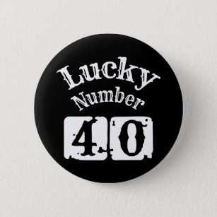 Badge Rond 5 Cm 40 - Lucky Number 40 Luck
