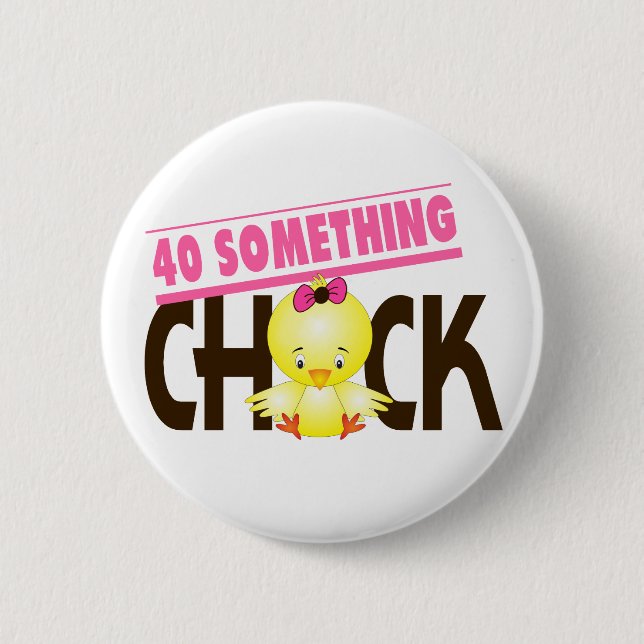Badge Rond 5 Cm 40-Quelque chose poussin 1 (Devant)