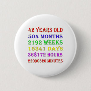 Badge Rond 5 Cm 42e anniversaire Jalons