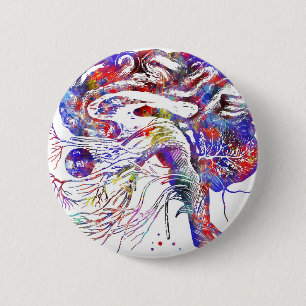 Badge Rond 5 Cm 4522bBrain nerfs crâniens, nerfs crâniens de