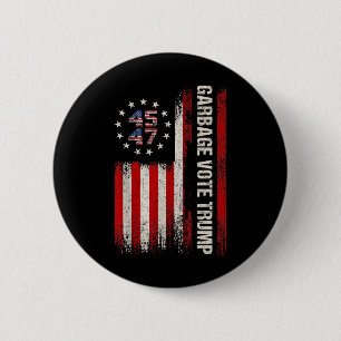 Badge Rond 5 Cm 45 47 Élection Trump 2024 Drapeau américain Garbyg