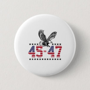 Badge Rond 5 Cm 45 - 47 États-Unis Drapeau Trump Président Jour de