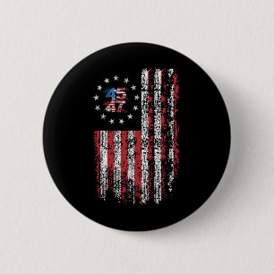 Badge Rond 5 Cm 45 47 Président 47 Président du drapeau américain