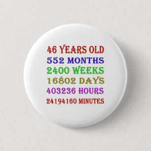 Badge Rond 5 Cm 46e anniversaire Jalons