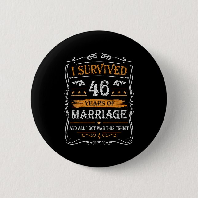 Badge Rond 5 Cm 46th Wedding Anniversary Shirt Couples Husband Wif (Devant)