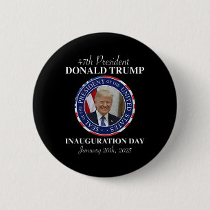 Badge Rond 5 Cm 47 Jour de l'investiture du président Donald Trump