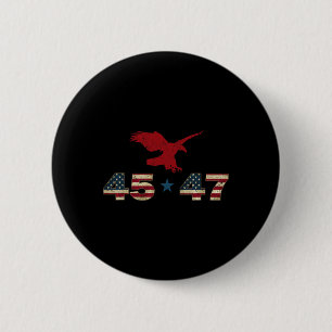 Badge Rond 5 Cm 47 Trump 2024 élection du président Eagle patrioti
