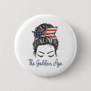 Badge Rond 5 Cm 47 Trump Âge d'or Inauguration États-Unis Amérique