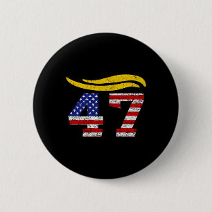 Badge Rond 5 Cm 47 Trump Hair Vintage