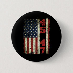 Badge Rond 5 Cm 47 Trump Vintage Usa Drapeau 2024 élection préside
