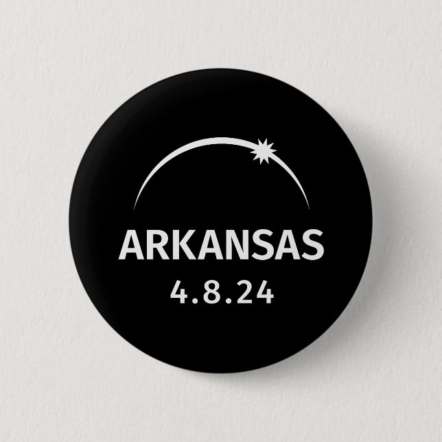 Badge Rond 5 Cm 4.8.24 Arkansas d'éclipse solaire (Devant)