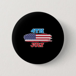 Badge Rond 5 Cm 4 Chemise 4 Juillet Drapeau Américain Pour Hommes