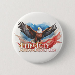 Badge Rond 5 Cm 4 juillet Aigle – Conception d'art patriotique