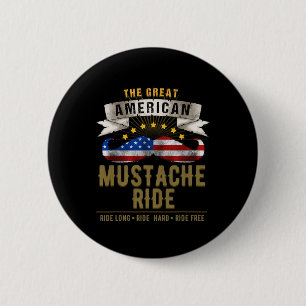Badge Rond 5 Cm 4 juillet Américain De La Moustache Pour Patriotiq