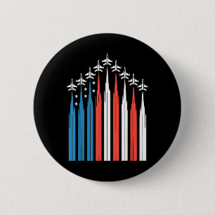 Badge Rond 5 Cm 4 juillet Avion Avion Avion Avion Avion Usa Drapea