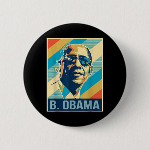 Badge Rond 5 Cm 4 juillet Barack Obama Président Retro Patriotique