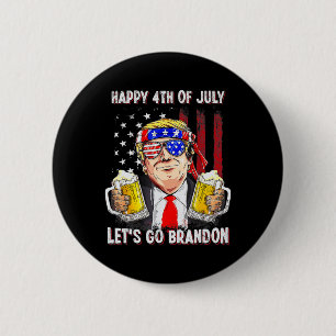 Badge Rond 5 Cm 4 juillet Bière Brandon Trump Bière Ameri
