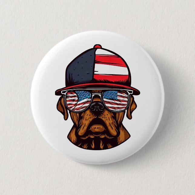 Badge Rond 5 Cm 4 juillet boîte (Devant)