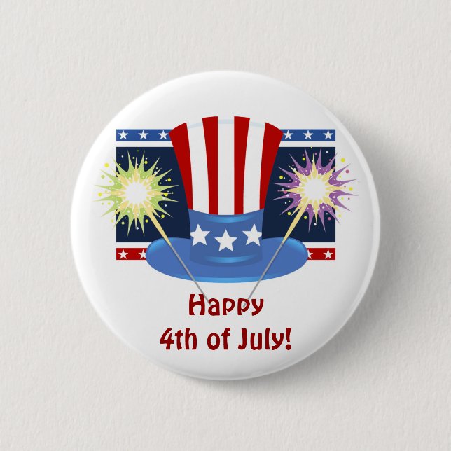 Badge Rond 5 Cm 4 juillet bouton heureux (Devant)