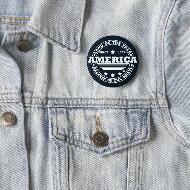 Badge Rond 5 Cm 4 juillet heureux (En situation)