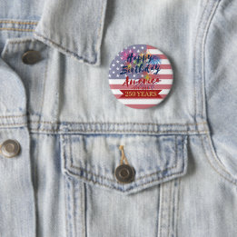 Badge Rond 5 Cm 4 juillet Joyeux Anniversaire Amérique USA 250e