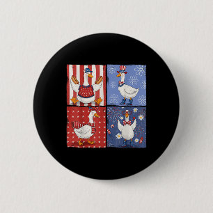 Badge Rond 5 Cm 4 juillet Oie soie américaine Fille des oies Usa P