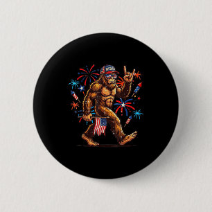 Badge Rond 5 Cm 4 juillet patriotique américain Bigfoot Sasquatch