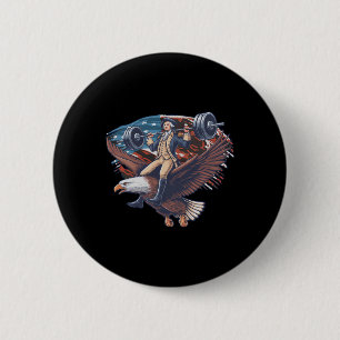 Badge Rond 5 Cm 4 juillet Patriotique Funny George Washington juil