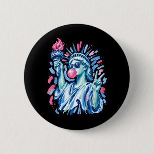 Badge Rond 5 Cm 4 juillet Statue de la Liberté Prépa qui souffle