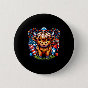 Badge Rond 5 Cm 4 juillet Vache Patriotique Cute Cow Farmer