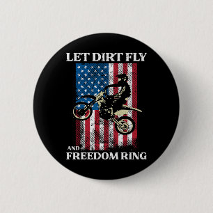 Badge Rond 5 Cm 4 juillet Vélo Dirt Motocross America Vélo Hommes