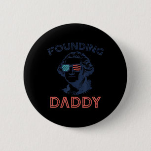Badge Rond 5 Cm 4 juillet Washington Fondateur Papa Patriote Homme